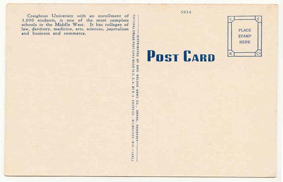 Creighton University collage - reverse